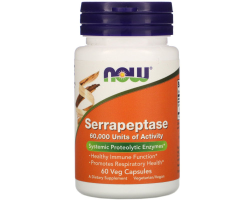 Now Foods, Serrapeptase, 60 Veg Capsules