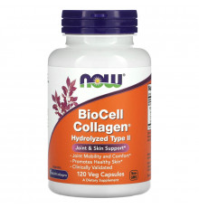 Now Foods, Коллаген BioCell гидролизованный II типа, 120 вегетарианских капсул