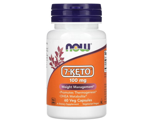 Now Foods, 7-KETO, 100 мг, 60 растительных капсул Now Foods, 7-KETO, 100 мг, 60 растительных капсул