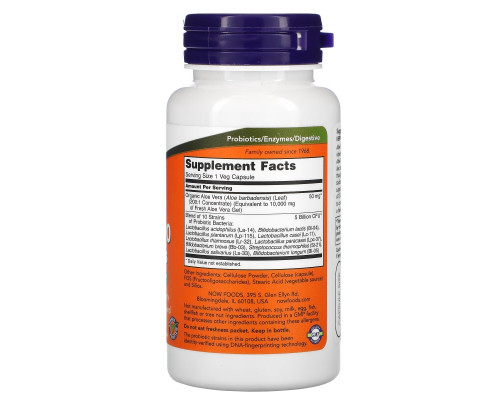 Now Foods Алоэ 10000 мг и Пробиотики 60 вегетарианских капсул Now Foods Алоэ 10000 мг и Пробиотики 60 вегетарианских капсул