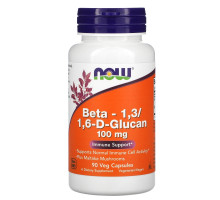 Now Foods, Бета-1,3/1,6-D-Глюкан, 100 мг, 90 вегетарианских капсул