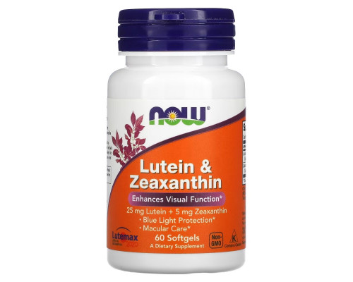 Now Foods, Lutein & Zeaxanthin, 60 Softgels Now Foods, Lutein & Zeaxanthin, 60 Softgels