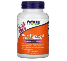 Now Foods, Комплекс растительных стеролов, содержащих бета-ситостерол (Beta-Sitosterol Plant Sterols), 90 мягких таблеток