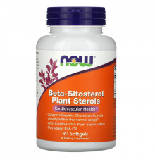 Now Foods, Комплекс растительных стеролов, содержащих бета-ситостерол (Beta-Sitosterol Plant Sterols), 90 мягких таблеток