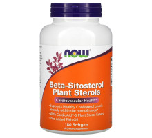 Now Foods, Комплекс растительных стеролов, содержащих бета-ситостерол (Beta-Sitosterol Plant Sterols), 180 мягких таблеток