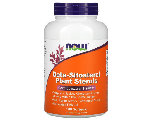 Now Foods, Комплекс растительных стеролов, содержащих бета-ситостерол (Beta-Sitosterol Plant Sterols), 180 мягких таблеток Now Foods, Комплекс растительных стеролов, содержащих бета-ситостерол (Beta-Sitosterol Plant Sterols), 180 мягких таблеток