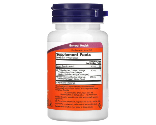Now Foods UC-II Неденатурированный коллаген типа II 60 растительных капсул Now Foods UC-II Неденатурированный коллаген типа II 60 растительных капсул