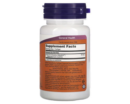 Now Foods, Убихинол CoQH-CF, 60 гелевых капсул Now Foods, Убихинол CoQH-CF, 60 гелевых капсул