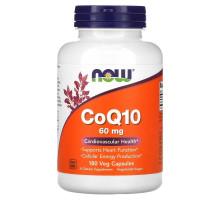 Now Foods, Коэнзим Q10, 60 мг, 180 вегетарианских капсул