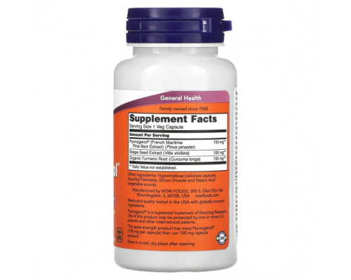 NOW Foods, Пикногенол повышенной силы, 150 мг, 60 растительных капсул NOW Foods, Пикногенол повышенной силы, 150 мг, 60 растительных капсул