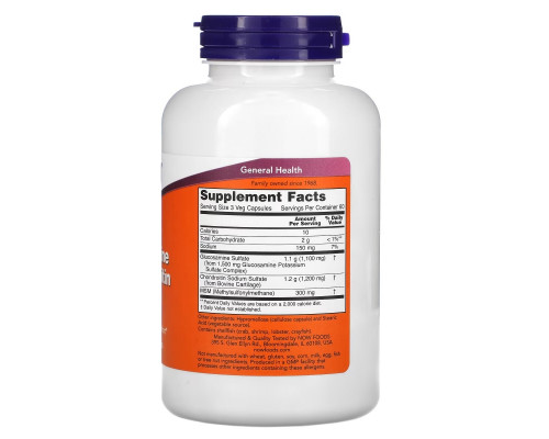 Now Foods Глюкозамин и Хондроитин с метилсульфонилметаном 180 капсул Now Foods Глюкозамин и Хондроитин с метилсульфонилметаном 180 капсул