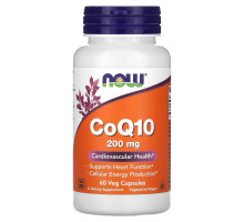 Now Foods, CoQ10, 200 мг, 60 веганских капсул