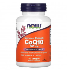 Now Foods, CoQ10, With Vitamin E & Lecithin, 600 mg, 60 Softgels