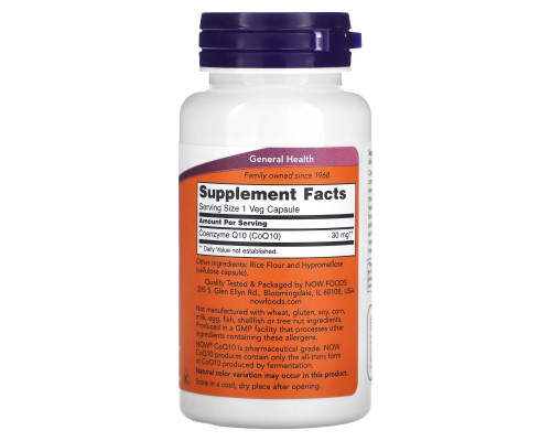 Now Foods, CoQ10, 30 mg, 60 Veg Capsules Now Foods, CoQ10, 30 mg, 60 Veg Capsules