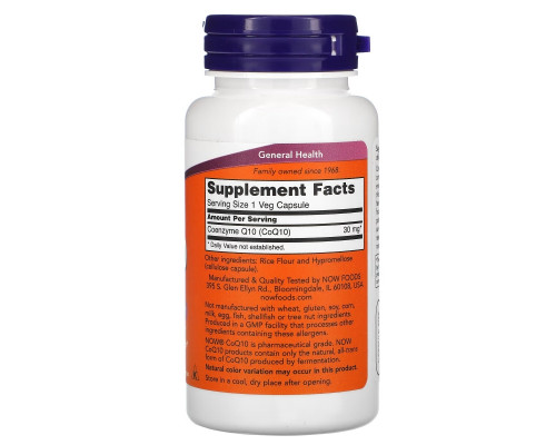 Now Foods, CoQ10, 30 мг, 120 вегетарианских капсул Now Foods, CoQ10, 30 мг, 120 вегетарианских капсул