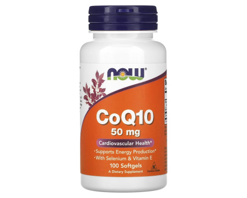Now Foods, Кофермент Q10, 50 мг, 100 мягких капсул Now Foods, Кофермент Q10, 50 мг, 100 мягких капсул
