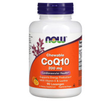 Now Foods, CoQ10, With Vitamin E and Lecithin Chewable, 200 mg, 90 Lozenges