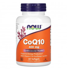 Now Foods, CoQ10, 400 мг, 60 мягких желатиновых капсул