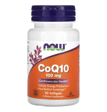 Антиоксиданты NOW Foods, Коэнзим Q10, 100 мг, 50 мягких таблеток