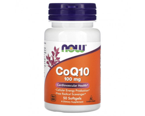 Антиоксиданты NOW Foods, Коэнзим Q10, 100 мг, 50 мягких таблеток Антиоксиданты NOW Foods, Коэнзим Q10, 100 мг, 50 мягких таблеток