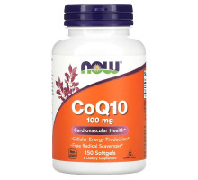 Now Foods, Коэнзим Q10, с витамином E, 100 мг, 150 желатиновых капсул