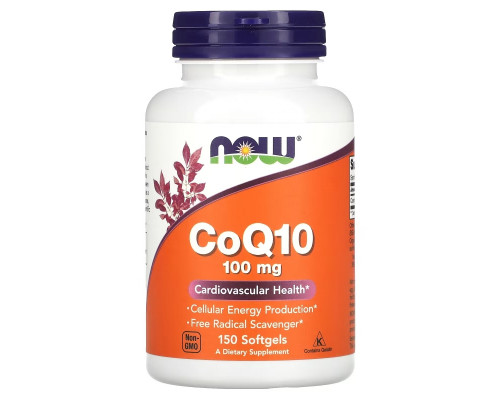 Now Foods, Коэнзим Q10, с витамином E, 100 мг, 150 желатиновых капсул Now Foods, Коэнзим Q10, с витамином E, 100 мг, 150 желатиновых капсул