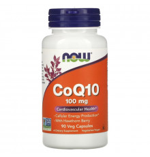 Now Foods, CoQ10 с боярышником, 100 мг, 90 растительных капсул