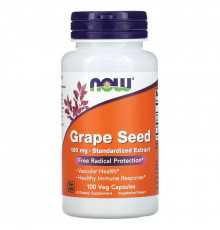 NOW Foods, Grape Seed, Standardized Extract, 100 mg, 100 Veg Capsules