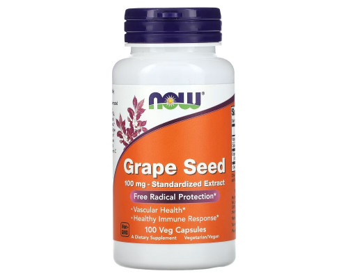 NOW Foods, Grape Seed, Standardized Extract, 100 mg, 100 Veg Capsules NOW Foods, Grape Seed, Standardized Extract, 100 mg, 100 Veg Capsules