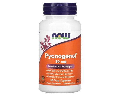 Now Foods, Pycnogenol, 30 мг, 60 капсул в растительной оболочке Now Foods, Pycnogenol, 30 мг, 60 капсул в растительной оболочке