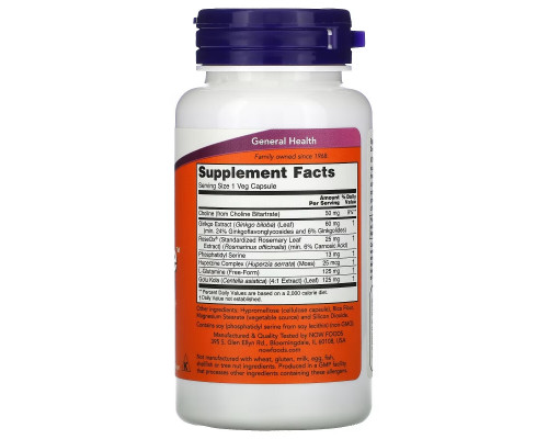 Now Foods, Brain Elevate, 60 растительных капсул Now Foods, Brain Elevate, 60 растительных капсул