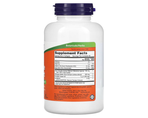 Now Foods Поддержка простаты 180 гелевых капсул Now Foods Поддержка простаты 180 гелевых капсул