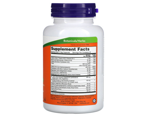 Now Foods, Витамины для поддержки нервной системы и хорошего настроения, 90 вегетарианских капсул Now Foods, Витамины для поддержки нервной системы и хорошего настроения, 90 вегетарианских капсул