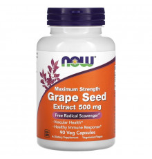 NOW Foods, Maximum Strength Grape Seed Extract, 500 mg, 90 Veg Capsules