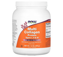 NOW Foods, Multi Collagen Protein, Type I, II & III, Unflavored, 16 oz (454 g)