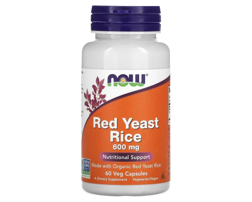 NOW Foods, Red Yeast Rice, 600 mg, 60 Veg Capsules NOW Foods, Red Yeast Rice, 600 mg, 60 Veg Capsules