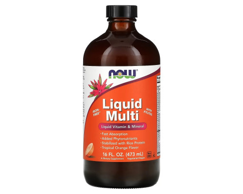 Now Foods Liquid Multi с ароматом тропического апельсина 16 жидких унций (473 мл) Now Foods Liquid Multi с ароматом тропического апельсина 16 жидких унций (473 мл)