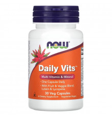 NOW Foods, Daily Vits, мультивитамины и микроэлементы, 30 вегетарианских капсул