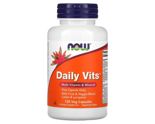 NOW Foods, Daily Vits, мультивитамины и микроэлементы, 120 вегетарианских капсул NOW Foods, Daily Vits, мультивитамины и микроэлементы, 120 вегетарианских капсул