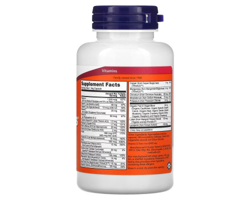 NOW Foods, Daily Vits, мультивитамины и микроэлементы, 120 вегетарианских капсул NOW Foods, Daily Vits, мультивитамины и микроэлементы, 120 вегетарианских капсул