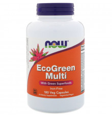 Now Foods EcoGreen Мульти без железа 180 капсул в растительной оболочке