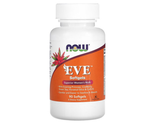 NOW Foods, EVE, превосходные мультивитамины для женщин, 90 мягких таблеток NOW Foods, EVE, превосходные мультивитамины для женщин, 90 мягких таблеток