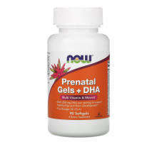 Now Foods Prenatal Gels + DHA Добавка для беременных и кормящих женщин, с мультивитаминами и минералами 90 мягких капсул