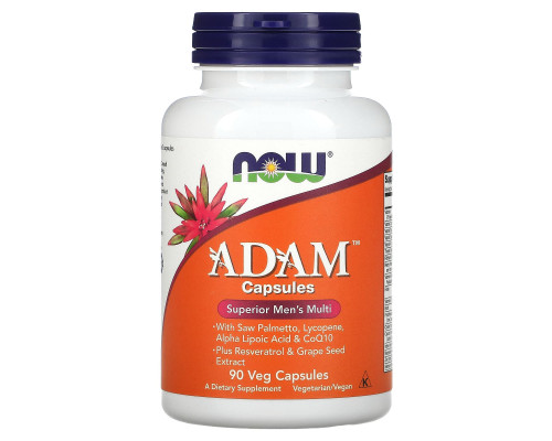 Now Foods Adam, Поддерживающие Мультивитамины в капсулах для мужчин, 90 капсул в растительной оболочке Now Foods Adam, Поддерживающие Мультивитамины в капсулах для мужчин, 90 капсул в растительной оболочке