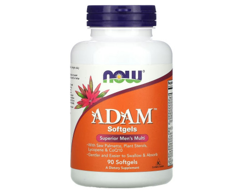 Now Foods, Adam, высококачественный мультивитаминный комплекс для мужчин, 90 мягких капсул Now Foods, Adam, высококачественный мультивитаминный комплекс для мужчин, 90 мягких капсул