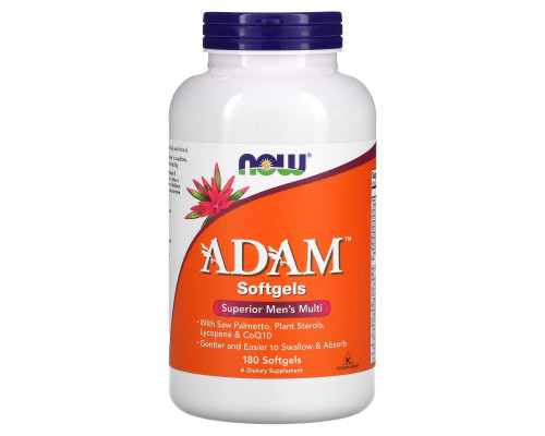 Now Foods, Adam, мужской поливитамин высшего класса, 180 желатиновых капсул Now Foods, Adam, мужской поливитамин высшего класса, 180 желатиновых капсул