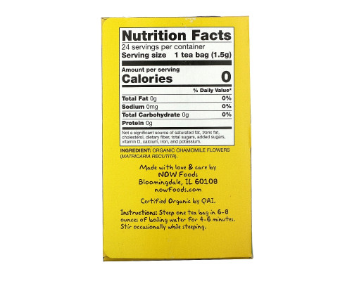 Now Foods, Comfy Chamomile, 24 Чайных Пакетика, по 2 г каждый Now Foods, Comfy Chamomile, 24 Чайных Пакетика, по 2 г каждый