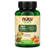 NOW Foods, Pets, Pet Allergy for Dogs/Cats, 75 Chewable Tablets