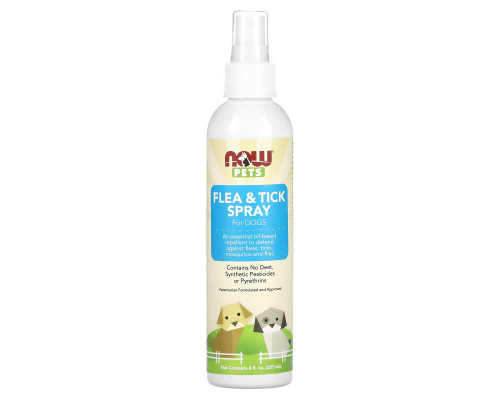 NOW Foods, Pets, Flea & Tick Spray for Dogs, 8 fl oz (237 ml) NOW Foods, Pets, Flea & Tick Spray for Dogs, 8 fl oz (237 ml)
