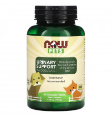 NOW Foods, Pets, поддержка мочеиспускания для собак / кошек, 90 жевательных таблеток